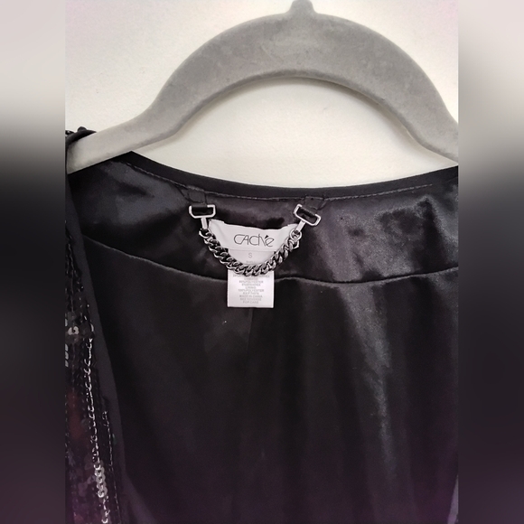 Cache Black Sequin Blazer Small - Picture 3 of 5